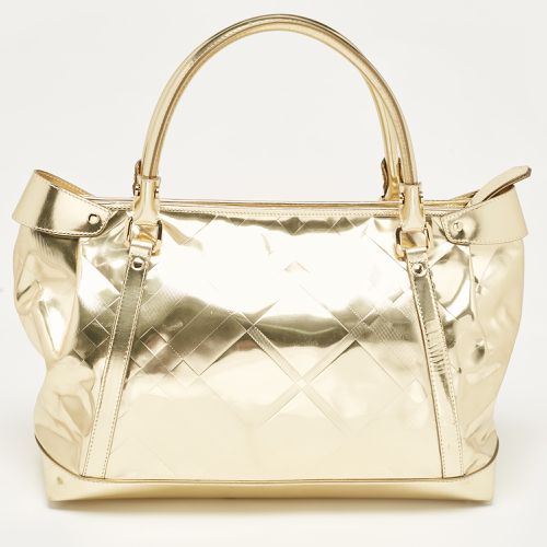 Burberry Gold Check Embossed Leather Shopper Tote - Burberry - Modalova