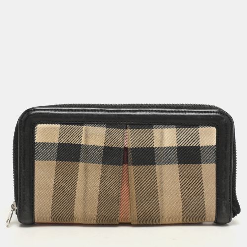 Burberry Beige/Black House Check Canvas and Leather Continental Wallet - Burberry - Modalova
