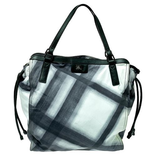 Burberry Black Smoked Check Nylon and Leather Buckleigh Tote - Burberry - Modalova