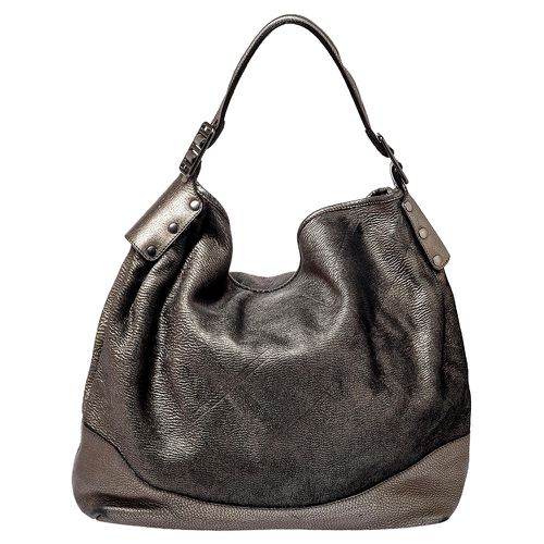 Burberry Metallic Silver Leather Large Hobo - Burberry - Modalova