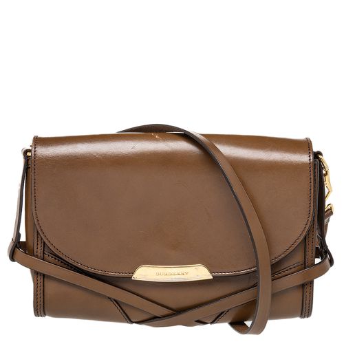 Burberry Brown Leather Abbott Shoulder Bag - Burberry - Modalova