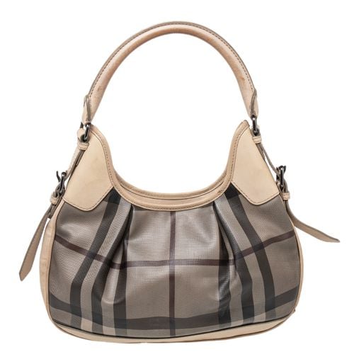 Coated Canvas And Leather Small Brooklyn Hobo - Burberry - Modalova