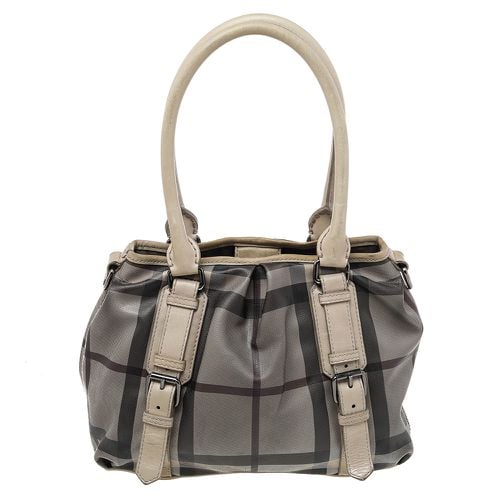 Burberry Beige Smoke Check PVC and Leather Northfield Tote - Burberry - Modalova