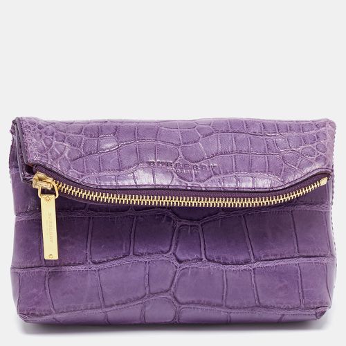 Burberry Purple Alligator Small Kendal Foldover Clutch - Burberry - Modalova