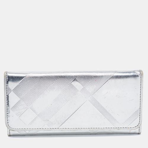 Burberry Silver Patent And Leather Long Bifold Wallet - Burberry - Modalova