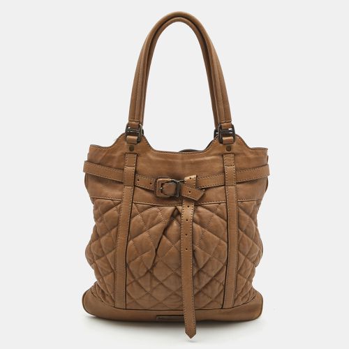 Burberry Brown Quilted Leather Buckle Tote - Burberry - Modalova