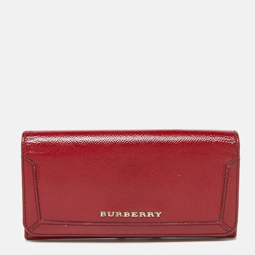 Burberry Red Patent Leather Flap Continental Wallet - Burberry - Modalova