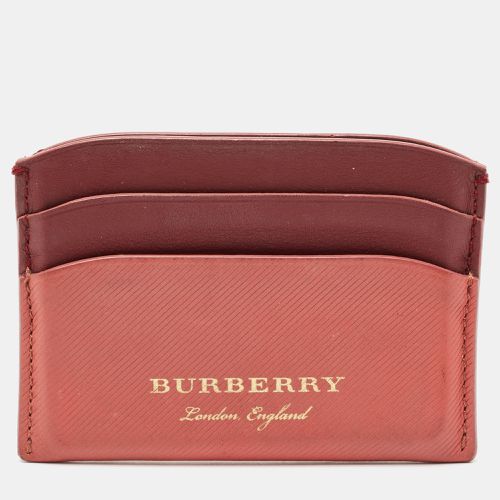 Burberry Burgundy/Light Red Leather Card Holder - Burberry - Modalova