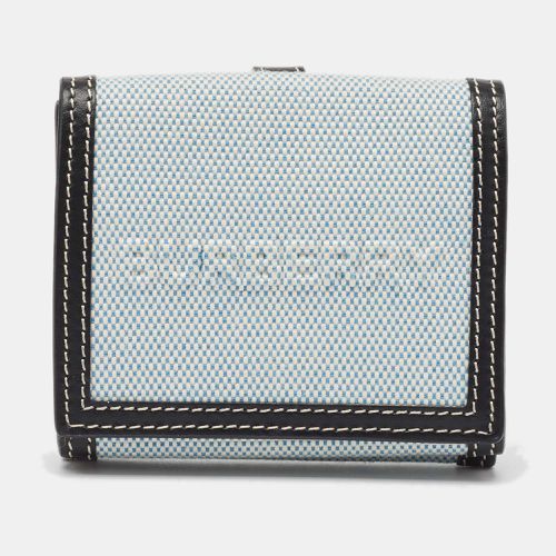 Burberry Blue/Black Canvas and Leather Luna Compact Wallet - Burberry - Modalova