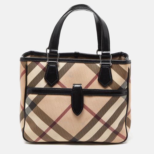 Burberry Beige/Black Super Nova Check PVC and Patent Leather Tote - Burberry - Modalova