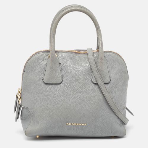 Burberry Grey Leather Greenwood Satchel - Burberry - Modalova