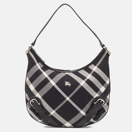 Burberry Black House Check Canvas and Leather Larkin Hobo - Burberry - Modalova