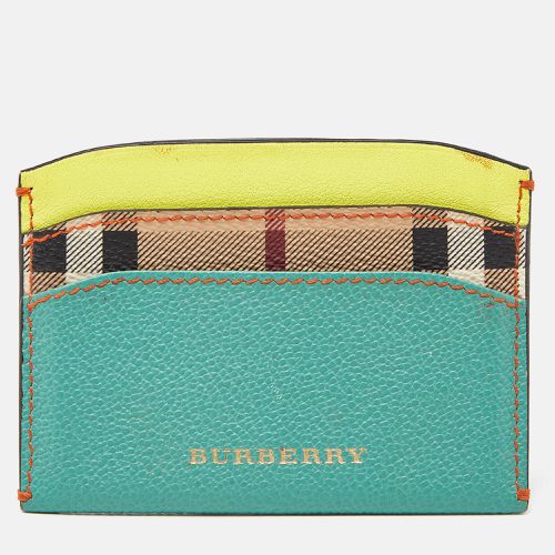 Burberry Multicolor Leather and Coated Canvas Card Holder - Burberry - Modalova