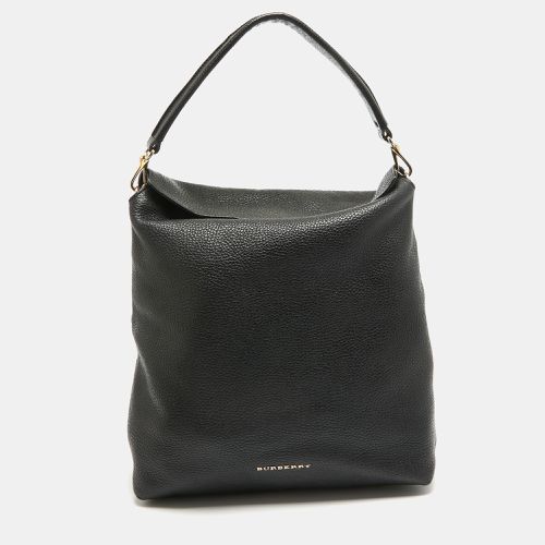 Burberry Black Leather Cale Hobo - Burberry - Modalova