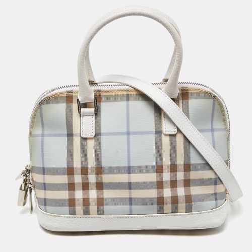 Burberry Blue/White House Check PVC and Leather Dome Satchel - Burberry - Modalova