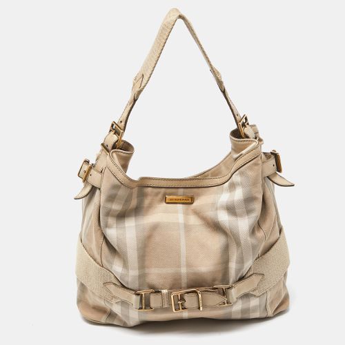 House Check Canvas and Leather Large Parsons Bag - Burberry - Modalova