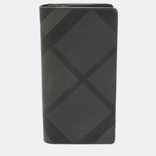 Burberry Black Check Coated Canvas Bifold Long Wallet - Burberry - Modalova