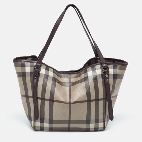 Burberry Smoked Check Coated Canvas and Leather Small Canterbury Tote - Burberry - Modalova