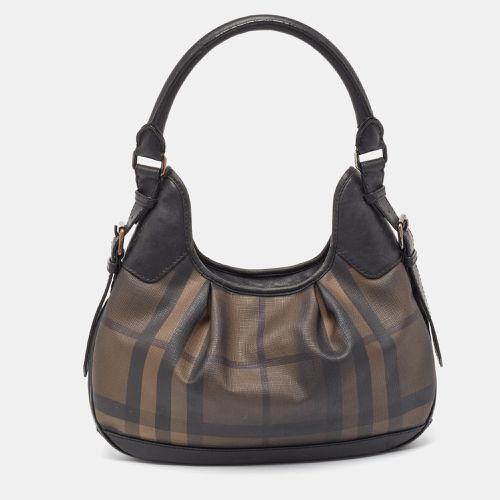 Burberry Smoked Check PVC and Leather Small Brooklyn Hobo - Burberry - Modalova