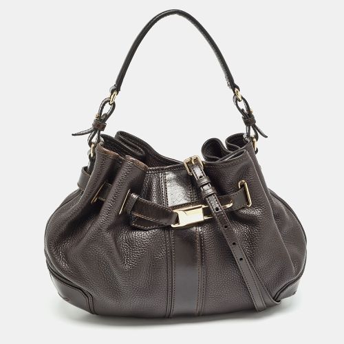 Burberry Dark Brown Leather Willenmore Hobo - Burberry - Modalova