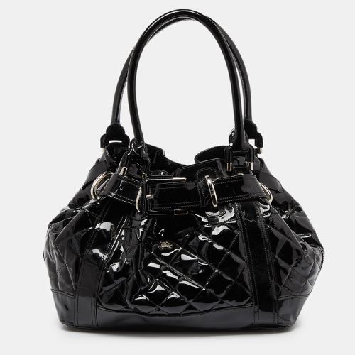 Burberry Black Quilted Patent Leather Large Beaton Tote - Burberry - Modalova