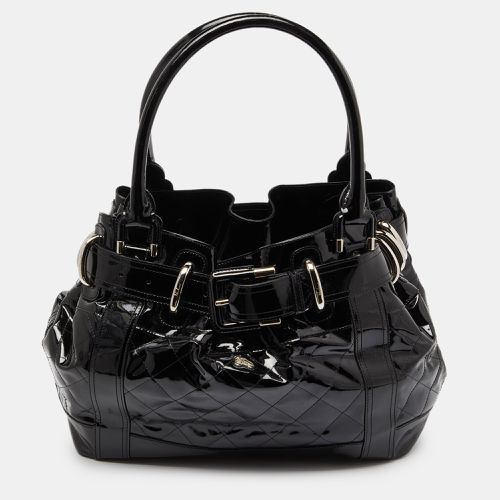 Burberry Black Quilted Patent Leather Large Beaton Tote - Burberry - Modalova