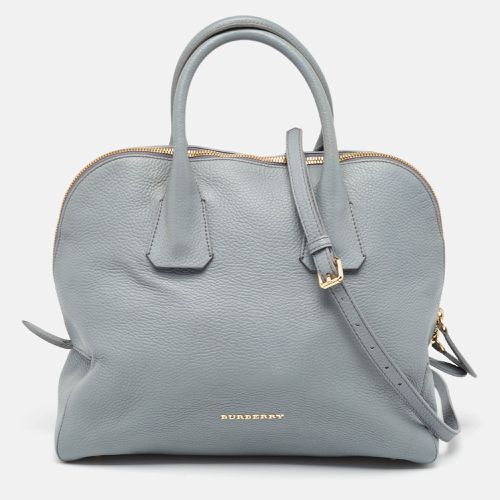 Burberry Light Blue Leather Greenwood Satchel - Burberry - Modalova