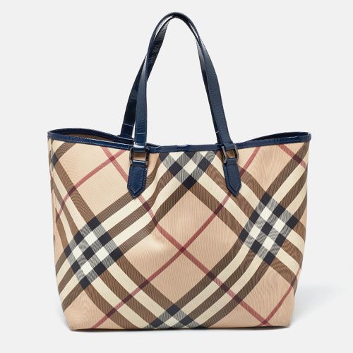 Burberry Beige/Blue Nova Check PVC and Patent Leather Shopper Tote - Burberry - Modalova