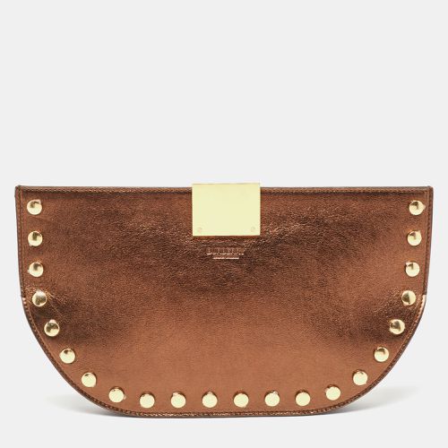 Burberry Bronze Leather Studded Olympia Clutch - Burberry - Modalova