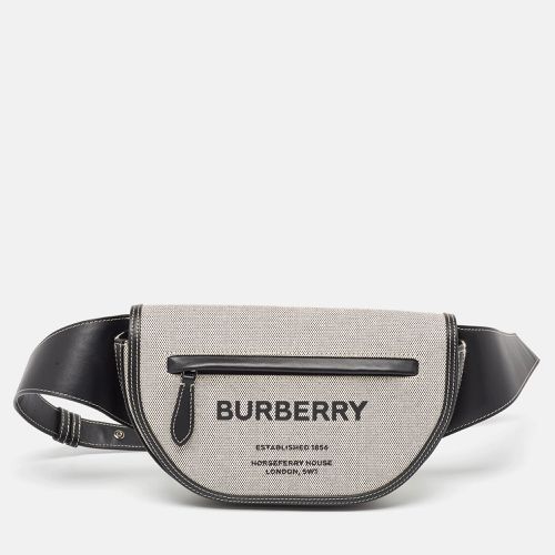 Burberry Black/White Canvas and Leather Small Olympia Bumbag - Burberry - Modalova