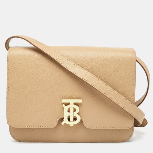 Burberry Beige Grain Leather Medium TB Shoulder Bag - Burberry - Modalova