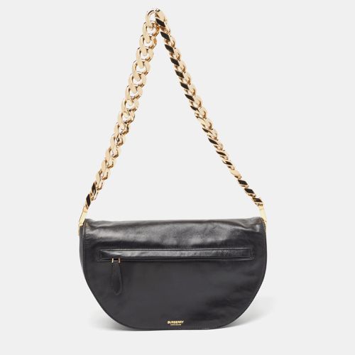 Burberry Black Soft Leather Medium Olympia Bag - Burberry - Modalova