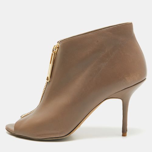 Burberry Brown Leather Zip Up Booties Size 39.5 - Burberry - Modalova