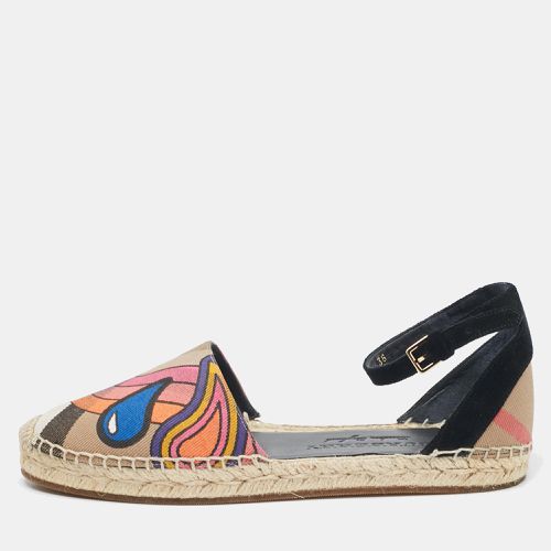 Burberry Multicolor Printed House Check Canvas Espadrille Flats Size 38 - Burberry - Modalova