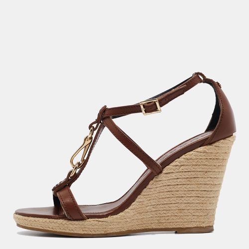 Leather Wedge Sandals Size 40 - Burberry - Modalova