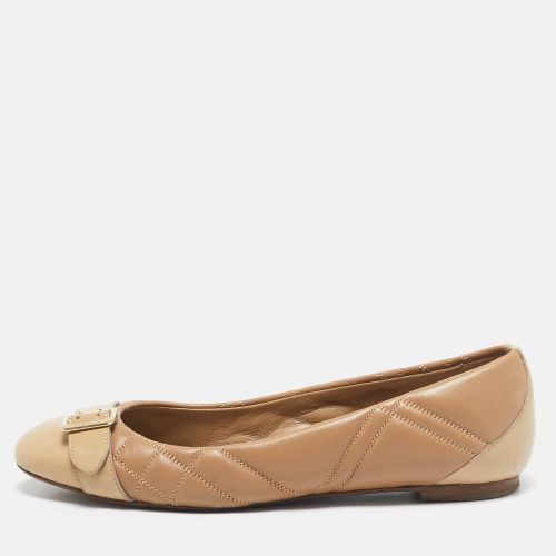 Burberry Beige Quilted Patent and Leather Avon Ballet Flats Size 37 - Burberry - Modalova