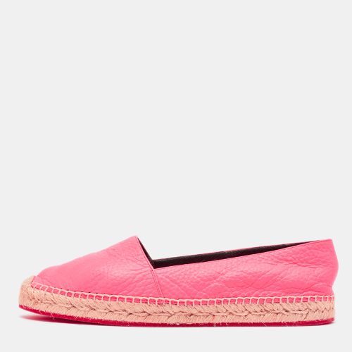 Burberry Neon Pink Leather Hodgeson Logo Slip On Espadrilles Size 39 - Burberry - Modalova