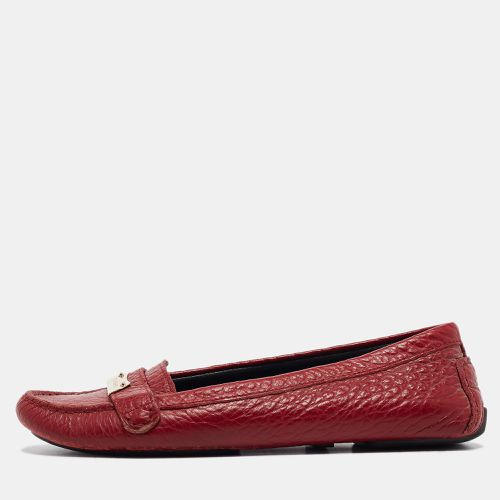 Burberry Red Grain Leather Signature Loafers Size 38 - Burberry - Modalova