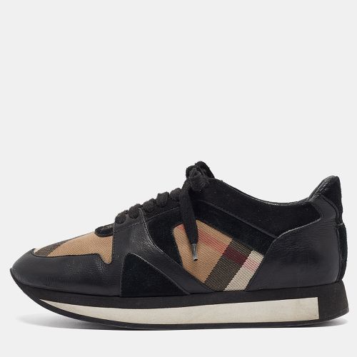 Burberry Black/Beige Supernova Canvas and Leather Low Top Sneakers Size 38.5 - Burberry - Modalova