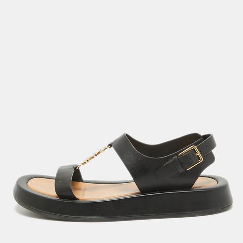 Burberry Black Leather Slingback Sandals Size 37 - Burberry - Modalova