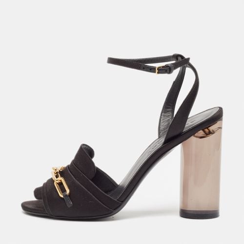 Burberry Black Satin Ankle Strap Sandals Size 40 - Burberry - Modalova