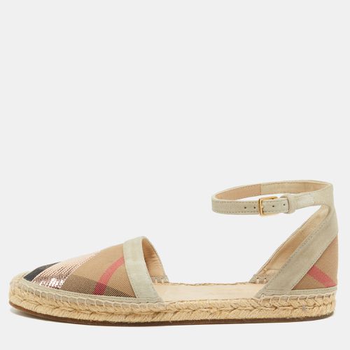 Burberry Multicolor Canvas and Suede Abbingdon Espadrille Flats Size 41 - Burberry - Modalova