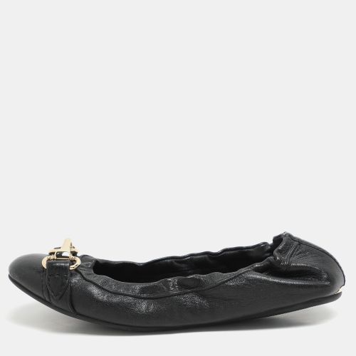Burberry Black Leather Scrunch Ballet Flats Size 36 - Burberry - Modalova