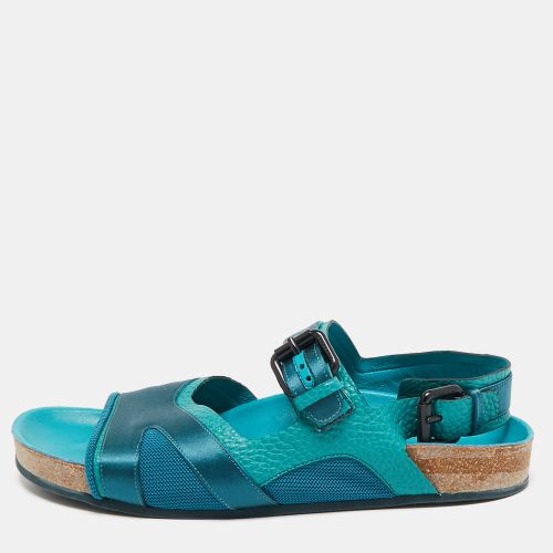 Prorsum Turquoise Leather and Satin Field Sandals Size 39.5 - Burberry - Modalova