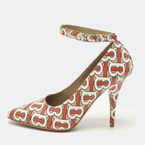 Burberry Size 40 Multicolor TB Monogram Leather Ankle Strap Pumps - Burberry - Modalova