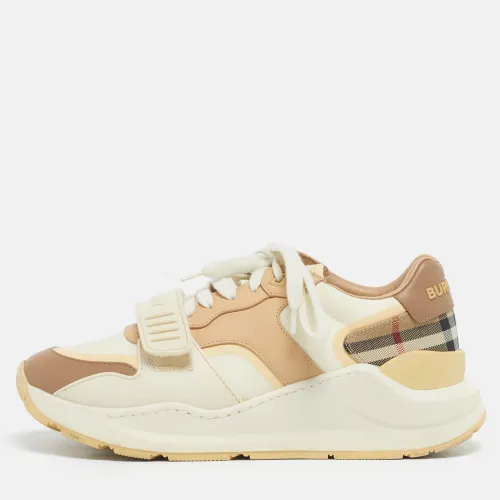Burberry Multicolor Canvas and Leather Ramsey Sneakers Size 38 - Burberry - Modalova