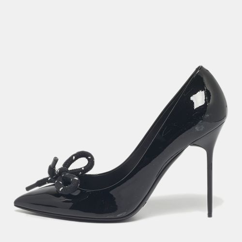Burberry Black Patent Leather Finsbury Bow Pumps Size 40 - Burberry - Modalova