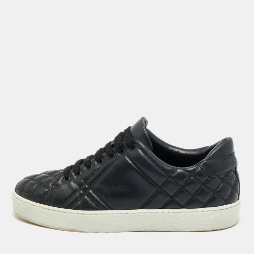 Burberry Black Quilted Leather Westford Lace-Up Sneakers Size 38 - Burberry - Modalova
