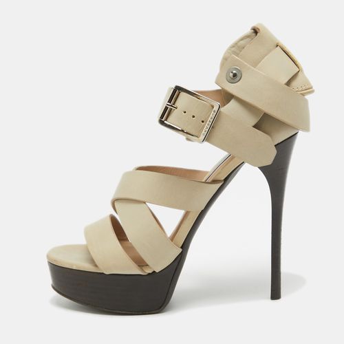 Burberry Prorsum Grey Leather Strappy Platform Sandals Size 37 - Burberry - Modalova