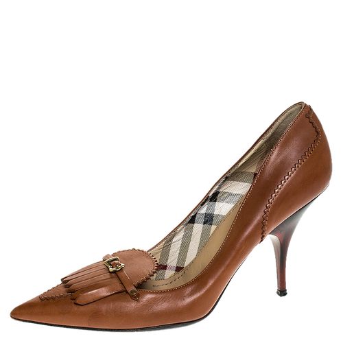 Leather Fringe Pointed Toe Pumps Size 36 - Burberry - Modalova